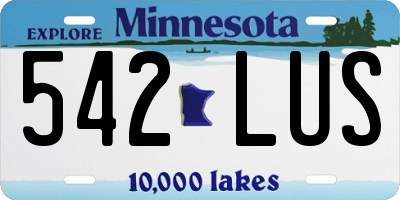 MN license plate 542LUS
