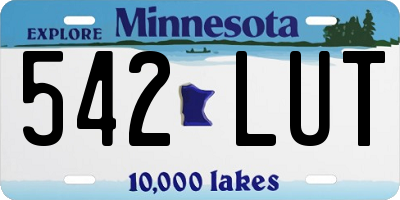 MN license plate 542LUT