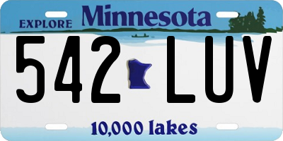MN license plate 542LUV