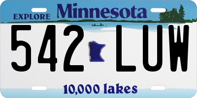 MN license plate 542LUW