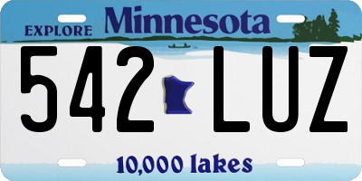 MN license plate 542LUZ