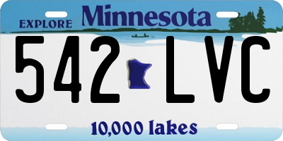 MN license plate 542LVC