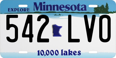 MN license plate 542LVO