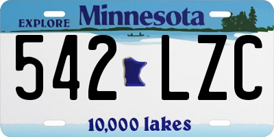 MN license plate 542LZC