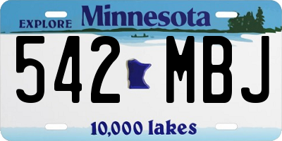 MN license plate 542MBJ