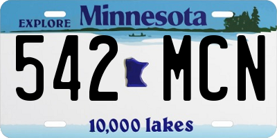 MN license plate 542MCN