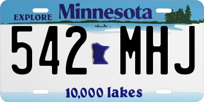 MN license plate 542MHJ