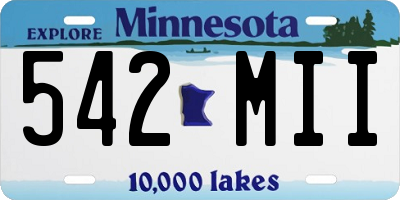 MN license plate 542MII