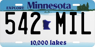 MN license plate 542MIL
