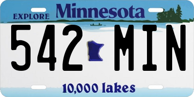 MN license plate 542MIN