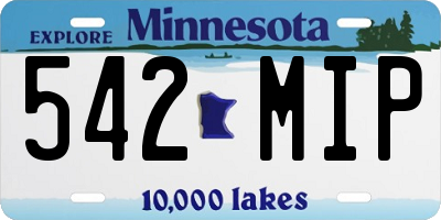 MN license plate 542MIP