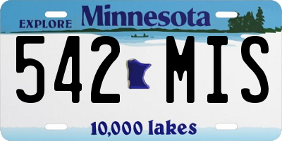 MN license plate 542MIS