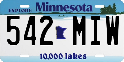 MN license plate 542MIW
