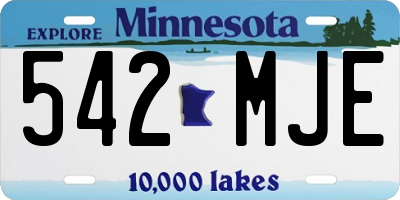 MN license plate 542MJE