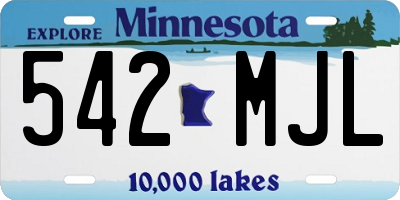 MN license plate 542MJL