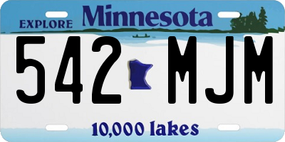 MN license plate 542MJM