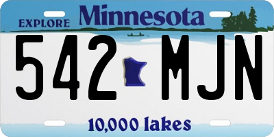 MN license plate 542MJN