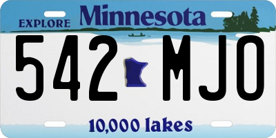 MN license plate 542MJO