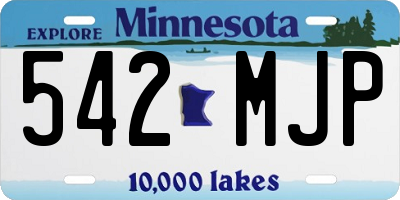 MN license plate 542MJP