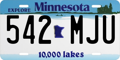 MN license plate 542MJU