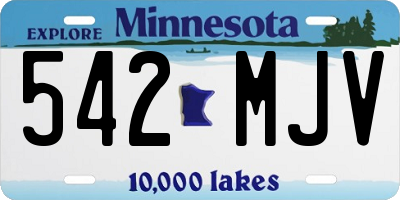 MN license plate 542MJV