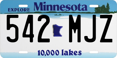 MN license plate 542MJZ