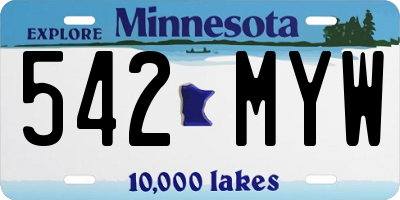 MN license plate 542MYW