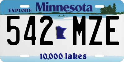 MN license plate 542MZE