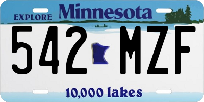 MN license plate 542MZF