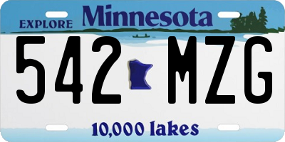 MN license plate 542MZG