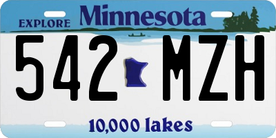 MN license plate 542MZH