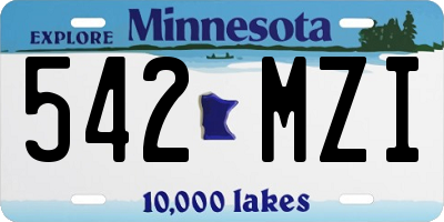 MN license plate 542MZI