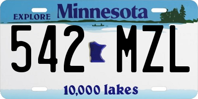 MN license plate 542MZL