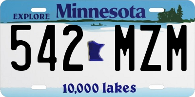 MN license plate 542MZM