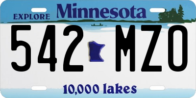 MN license plate 542MZO