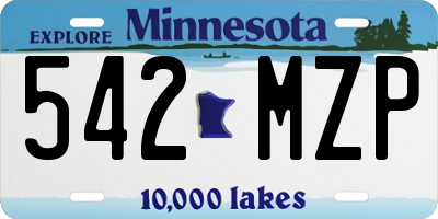 MN license plate 542MZP