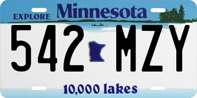 MN license plate 542MZY