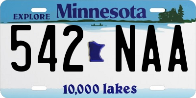 MN license plate 542NAA