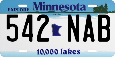 MN license plate 542NAB