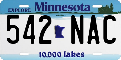 MN license plate 542NAC