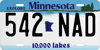 MN license plate 542NAD