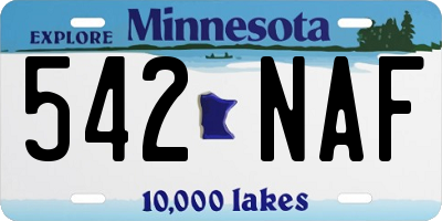 MN license plate 542NAF