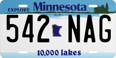 MN license plate 542NAG