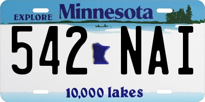 MN license plate 542NAI