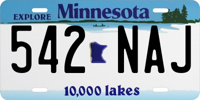 MN license plate 542NAJ