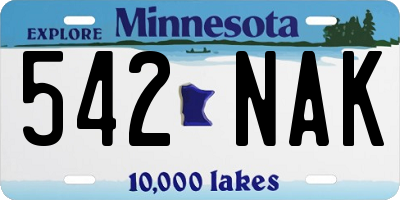 MN license plate 542NAK