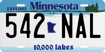 MN license plate 542NAL