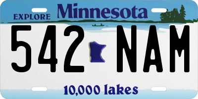 MN license plate 542NAM