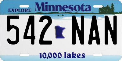 MN license plate 542NAN