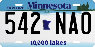 MN license plate 542NAO